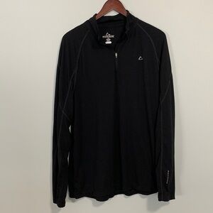 Paradox Merino Wool Blend Long Sleeve 1/4 Zip Shirt Black Size Large